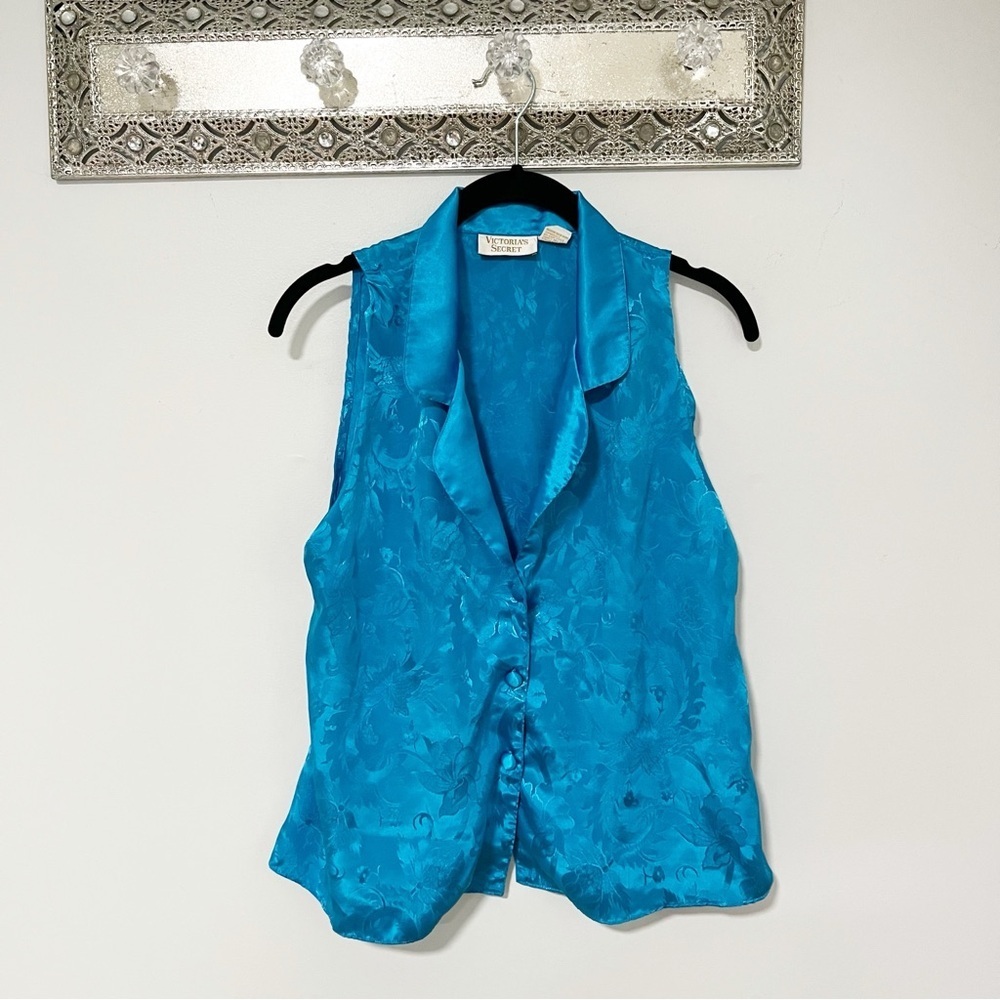 Victorias Secret Vintage Gold Label 90s Button Up Tank Blouse Medium